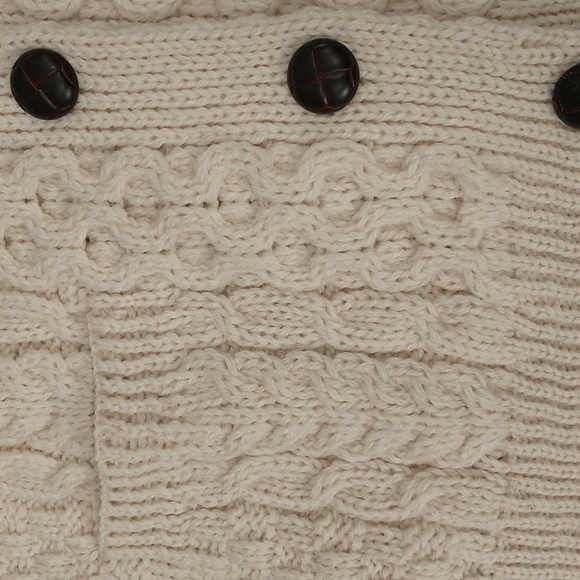 NWOT Aran Wool Fisherman Cardigan Sweater Classic Cable Knit made in Ireland XL - Picture 4 of 6